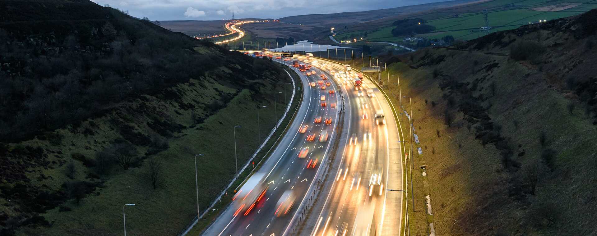 Blurry traffic on a motorway