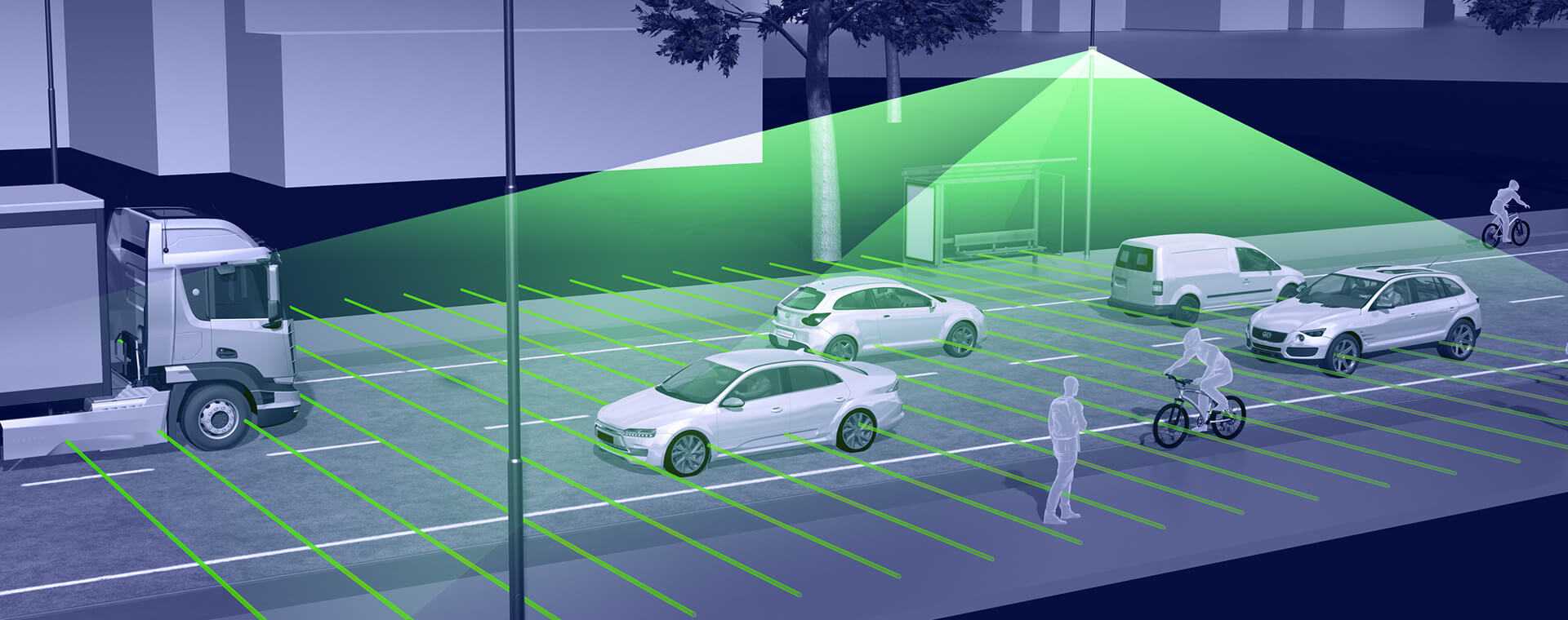 People crossing the road via traffic lights